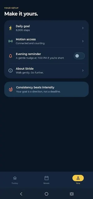 Stride app screen 4 Stride app screen 4
