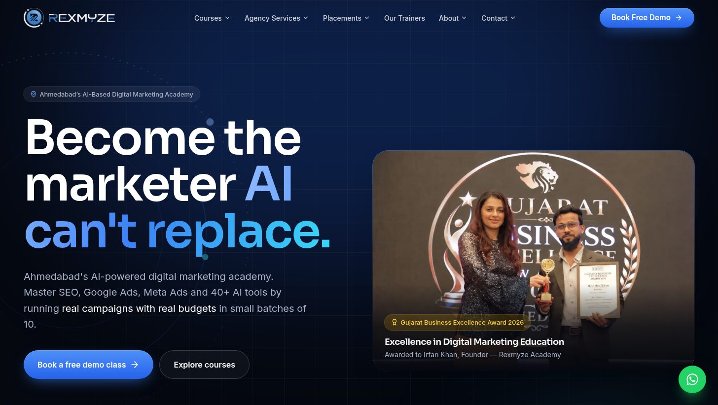 Rexmyze Academy — Education & training website built by RiverPoint